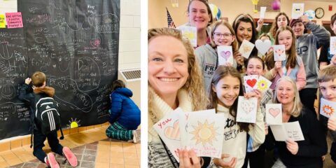Morning Cards and Great Kindness Chalk Wall